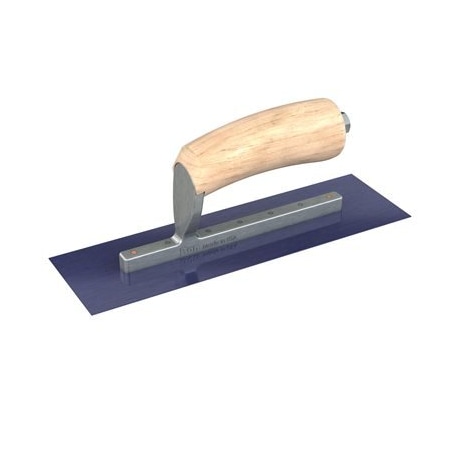 Bon Tool Blue Steel Finishing Trowel - Square End - 10-1/2" x 3" with Camel Back Wood Handle 66-173
